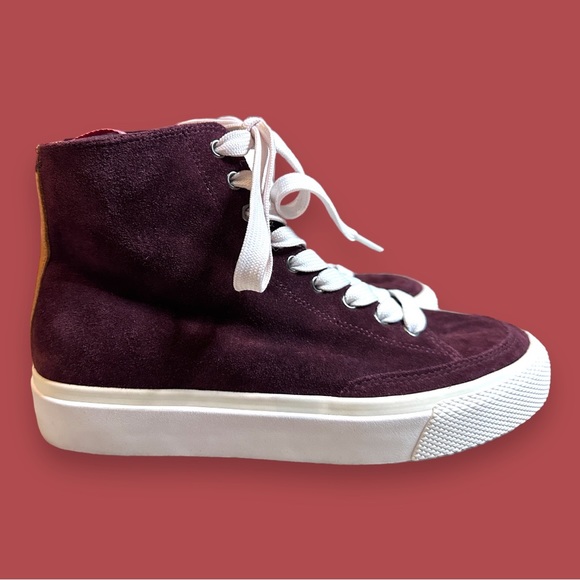 🎉HOST PICK🎉NWB Rag & Bone RB Lace Up Hight Top Sneakers in Merlot 🍷Size 7.5 - Picture 9 of 14